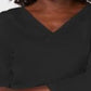 Karen Scott Women's Eyelet V Neck Cotton Top Black Size Petite L