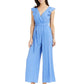 Charter Club Women's Flutter-Sleeve Cropped Jumpsuit  Blue Size 12