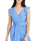 Charter Club Women's Flutter-Sleeve Cropped Jumpsuit  Blue Size 12