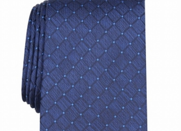 Perry Ellis Men's Meira Classic Grid Dot Tie Blue Size Regular