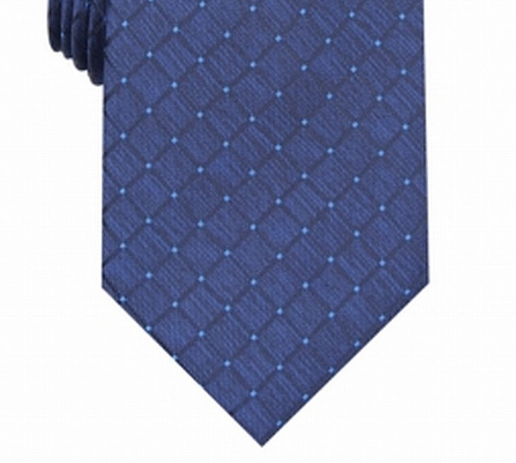 Perry Ellis Men's Meira Classic Grid Dot Tie Blue Size Regular