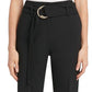 DKNY Women's High Waist Belted Stretch Dress Pants Black Size 16