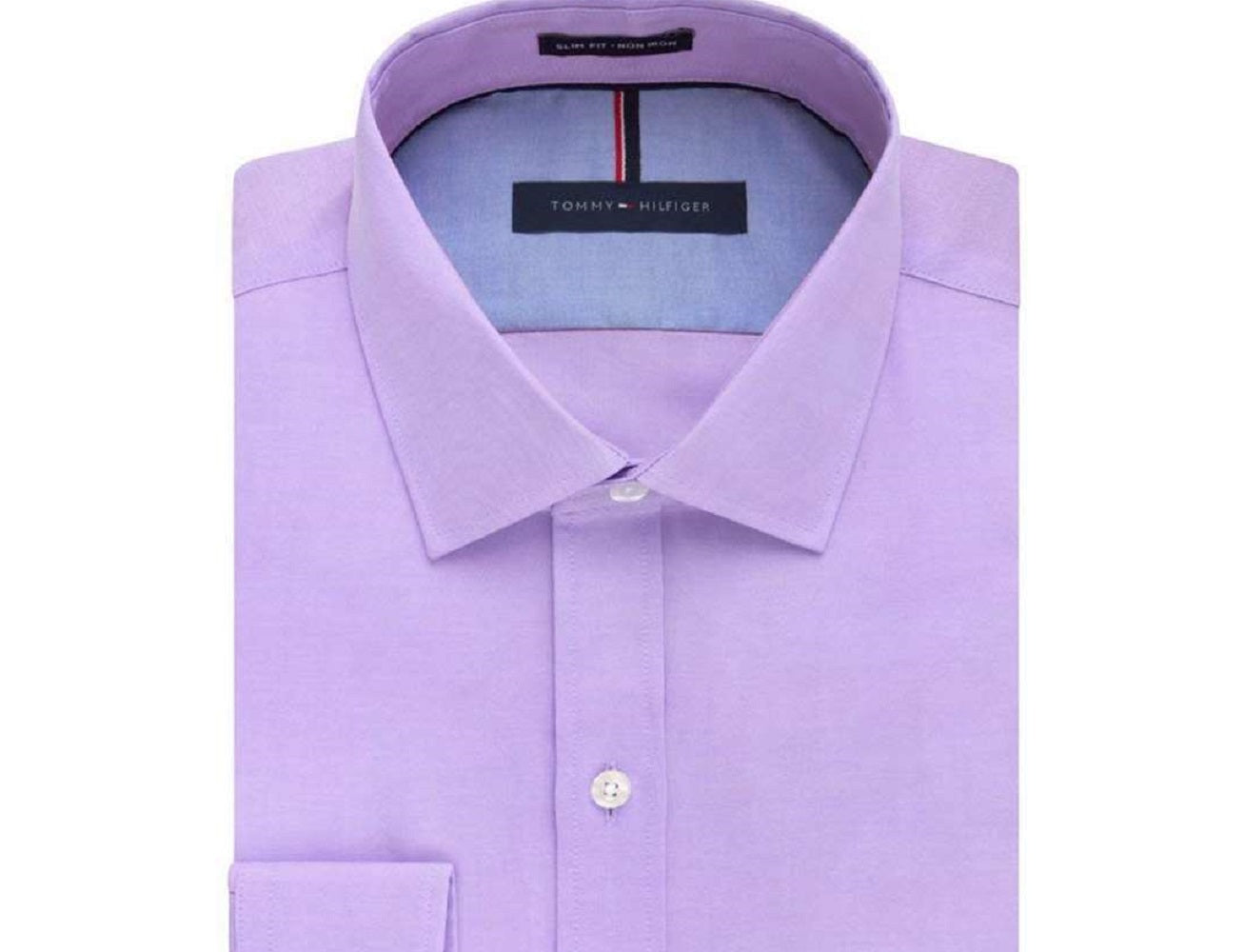 Tommy Hilfiger Men's Slim Fit Stretch Check Dress Shirt Purple Size XL