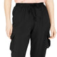 Hippie Rose Junior's Pull on Cargo Pants Black Size Small