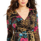 Thalia Sodi Women's Printed Surplice Sheath Dress Black Size X-Small