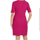 Karen Scott Women's Cotton Cuffed Sleeve Dress Pink Size Small