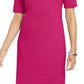 Karen Scott Women's Cotton Cuffed Sleeve Dress Pink Size Small