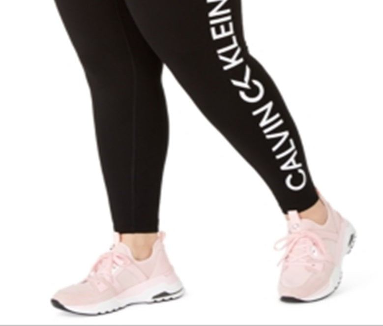Calvin Klein Women's  Plus Size Logo High-Waist Leggings Black Size 1X