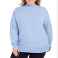 Karen Scott Women's Mock Neck Sweater Blue Size 0X