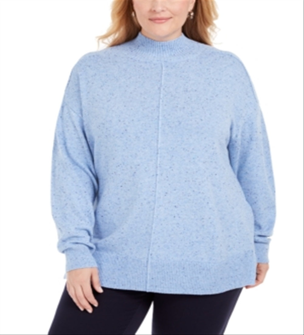 Karen Scott Women's Mock Neck Sweater Blue Size 0X