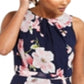 Jessica Howard Women's Floral Print MIDI Dress Blue Size 4 Petite