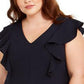 Jessica Howard Women's Plus Ruffled a Line Dress Black Size 16W