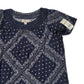 Style & Co Women's Bandanna Pattern Crochet Trim Knit Top Blue Size Medium