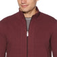 Perry Ellis Men's Ottoman Rib Knit Full Zip Long Sleeve Shirt Wine Size X-Large