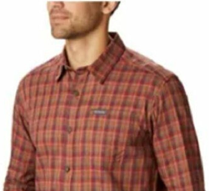 Columbia Men's Shirt Size Big Vapor Ridge Iii Classic Fit Orange  Size Large
