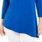 JM Collection Women's Asymmetrical Ring Tunic Blue Size Medium