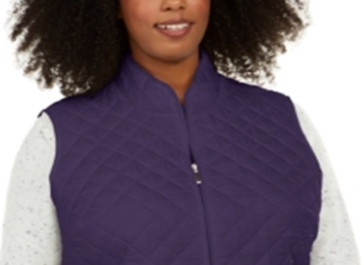 Karen Scott Women's Quilted Puffer Vest Purple Size 0X