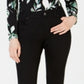 INC International Concepts Women's Double Ruffle Hem Curvy Ankle Jeans Black Size 2