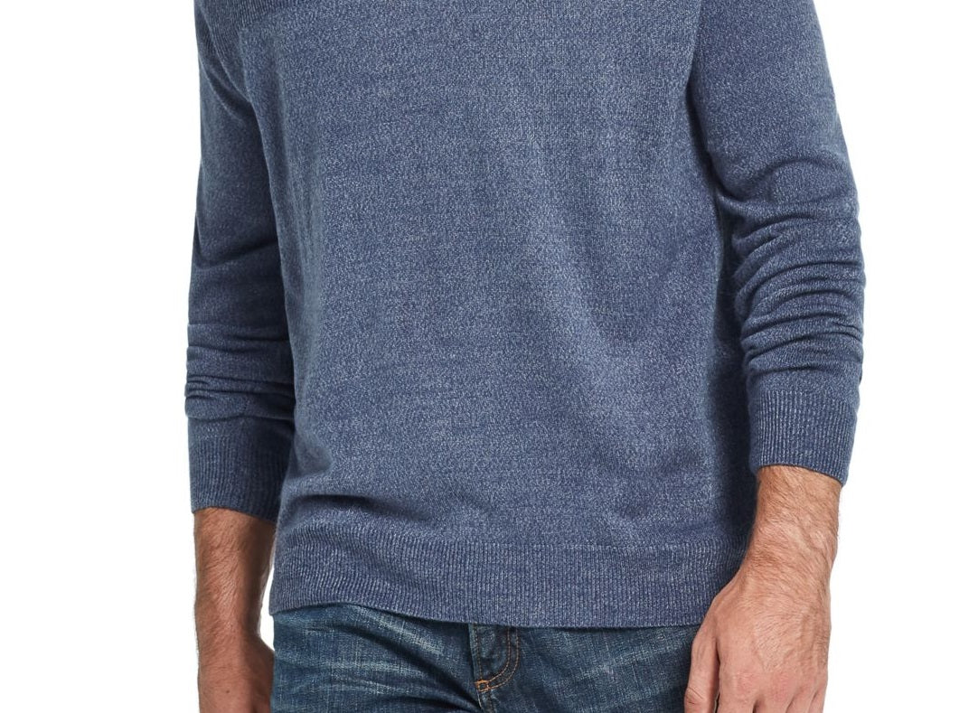Weatherproof Vintage Men's 1/2 Zip Ribbed Collar Sweater Blue Size Large