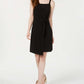 MSK Women's Shift Dress Black Tie Overlay Square-neck Size Petite X-Large