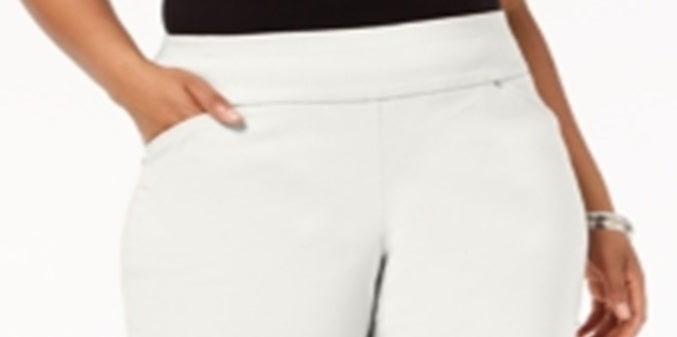 INC International Concepts Women's Plus Pull on Shorts White Size 28W