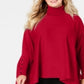 Alfani Women's Plus Turtleneck Poncho Sweater Red Size 4X