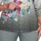 Alfred Dunner Women's Loire Valley Falling Leaves Tee Gray Size Petite Medium