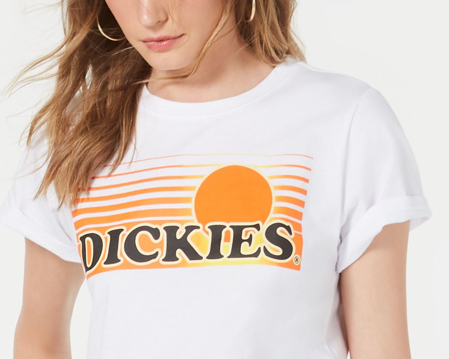 Dickies Women's New Logo Graphic Short Sleeve T-Shirt White Size Medium