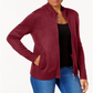 Karen Scott Women's Zip Front Cardigan Red Size XX-Large