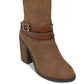 Guess Women's Harson5 Wide Calf Knee High Boots Brown Size 9W-WC