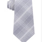 Kenneth Cole Reaction Men's Tyler Grid Plaid Neck Tie Gray Size Regular