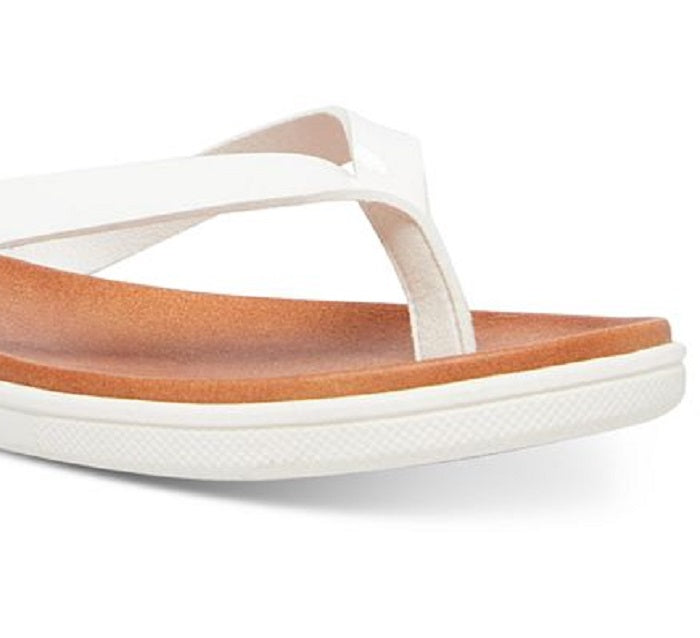 Madden Girl Women's Mitsy Patent Flip Flop Sandals Leather Open Silver Size 7 M