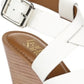 Franco Sarto Women's Leather Open Toe Casual Slingback Shoes White Size 10 M