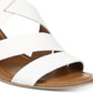 Franco Sarto Women's Leather Open Toe Casual Slingback Shoes White Size 10 M