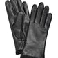 New Charter Club Black Gloves Genuine Leather Faux Lining Black Size L
