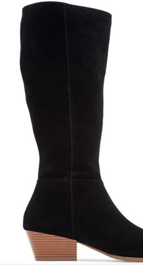Style & Co. Women's Izalea Leather Almond Toe Knee High Fashion Black Size 8 M