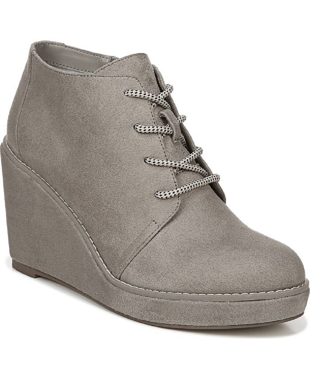 Carlos by Carlos Santana Women's Wills Lace up Wedge Snadel Gray Size 8.5 M