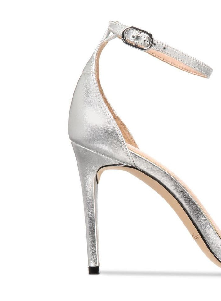 Rachel Zoe Women's ELLA Fabric Open Toe Special Occasion Ankle Silver Size 10.0