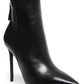 Steve Madden Women's Comfort Via Pointed Toe Stiletto Zip up Leather Dress Booties Black Size 6 M