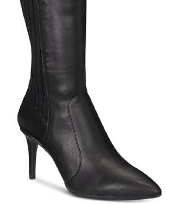 INC International Concepts Women's Izetta Fabric Almond Toe Knee Black Size 5.5