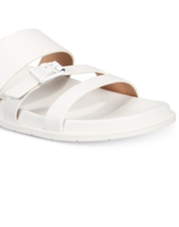 Aqua College Women's Sloan Leather Open Toe Casual Slide White Size 8.5 M