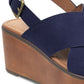 Indigo Rd. Women's Fayina Wedges Faux Suede Summer Blue Size 7.5 M