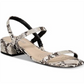Kenneth Cole Women's Maise Low Simple Peep Toe Casual Slingback Sandals Black-White Size 7.5 M