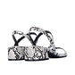 Kenneth Cole Women's Maise Low Simple Peep Toe Casual Slingback Sandals Black-White Size 7.5 M