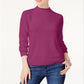 Karen Scott Women's Zip Back Mock Neck Sweater Purple Size XX-Large