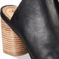 Lucca Lane Women's Hilaire Leather Cork Mules Black Size 7.5 M