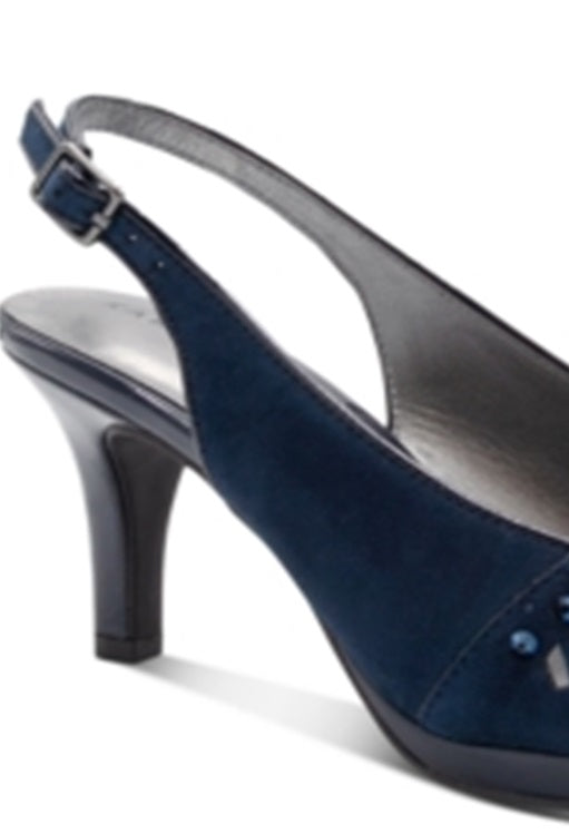 Karen Scott Women's Brooke Faux Suede Slingback Pumps Blue Size 6 M