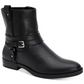 Style & Co Women's Buckle Accent Padded State Round Toe Block Heel Zip up Booties Black Size 7 M