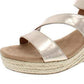Style & Co Women's Xenaa Metallic Platforms Espadrilles Shoes Yellow Size 8.5 M