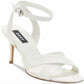 DKNY Women's Leather Open Toe Ankle Strap Classic Pumps White Size 7.5